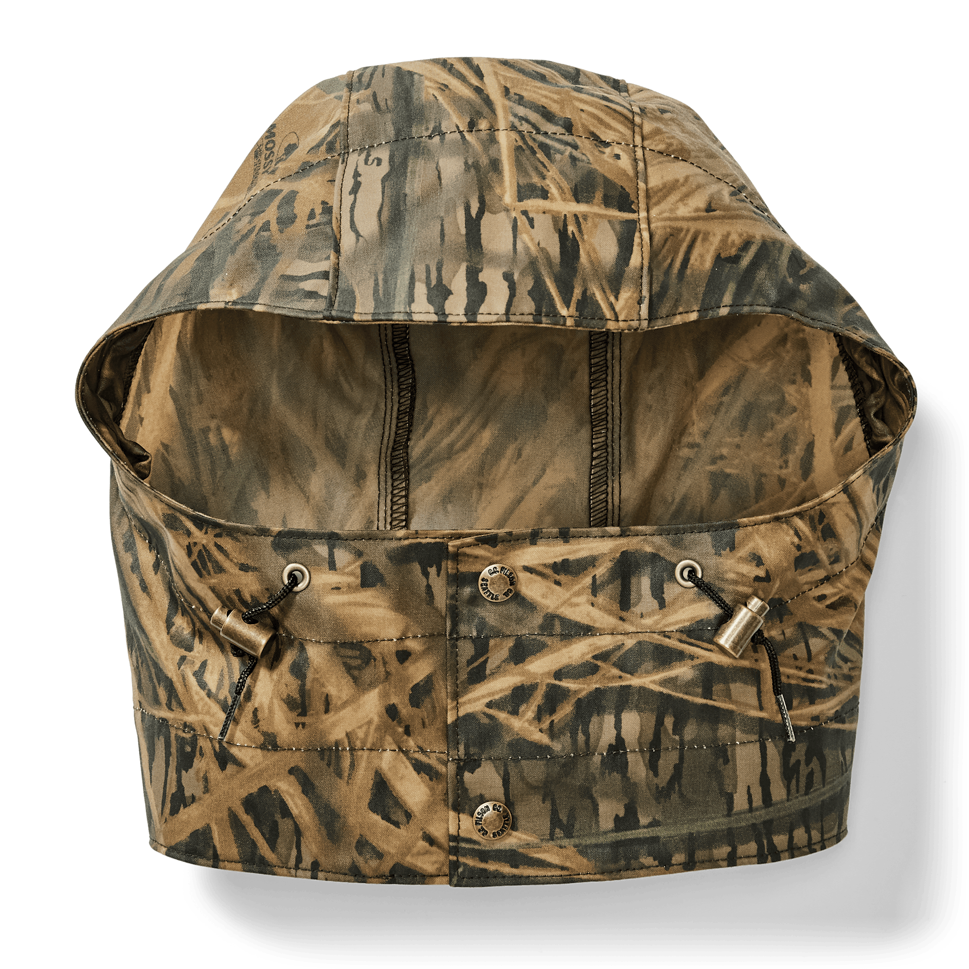 Filson x Mossy Oak® Shadow Grass® Shelter Cloth Hood in Shadow Grass Front View